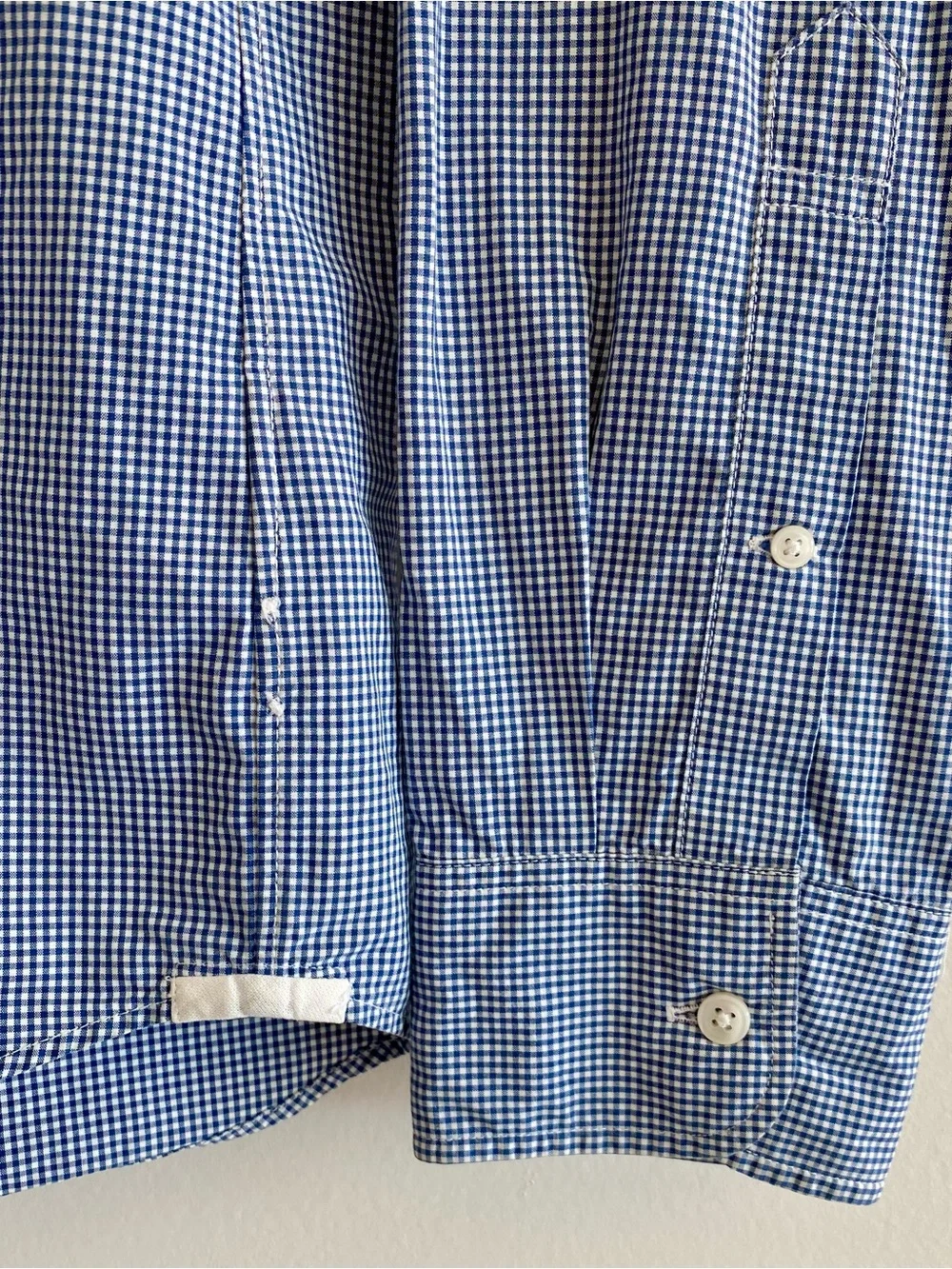 J.Crew Men's Slim Fit Gingham Button Down Shirt Blue White 2-Ply Cotton, size M